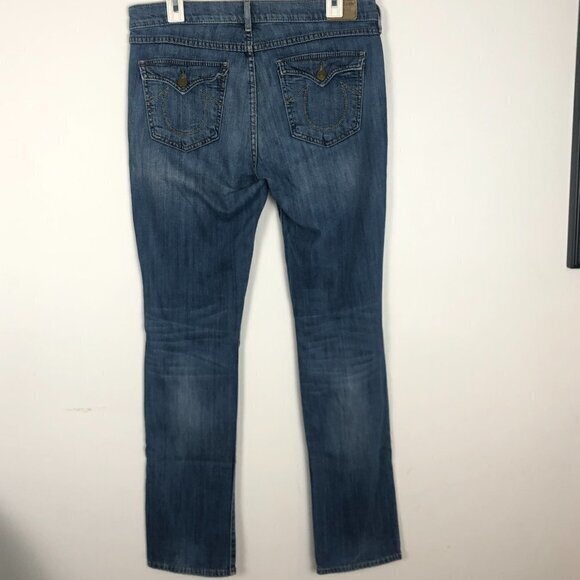 True Religion Cora Mid Rise Straight Jeans Womens Size 30 Blue Medium Wash Denim - Picture 5 of 13